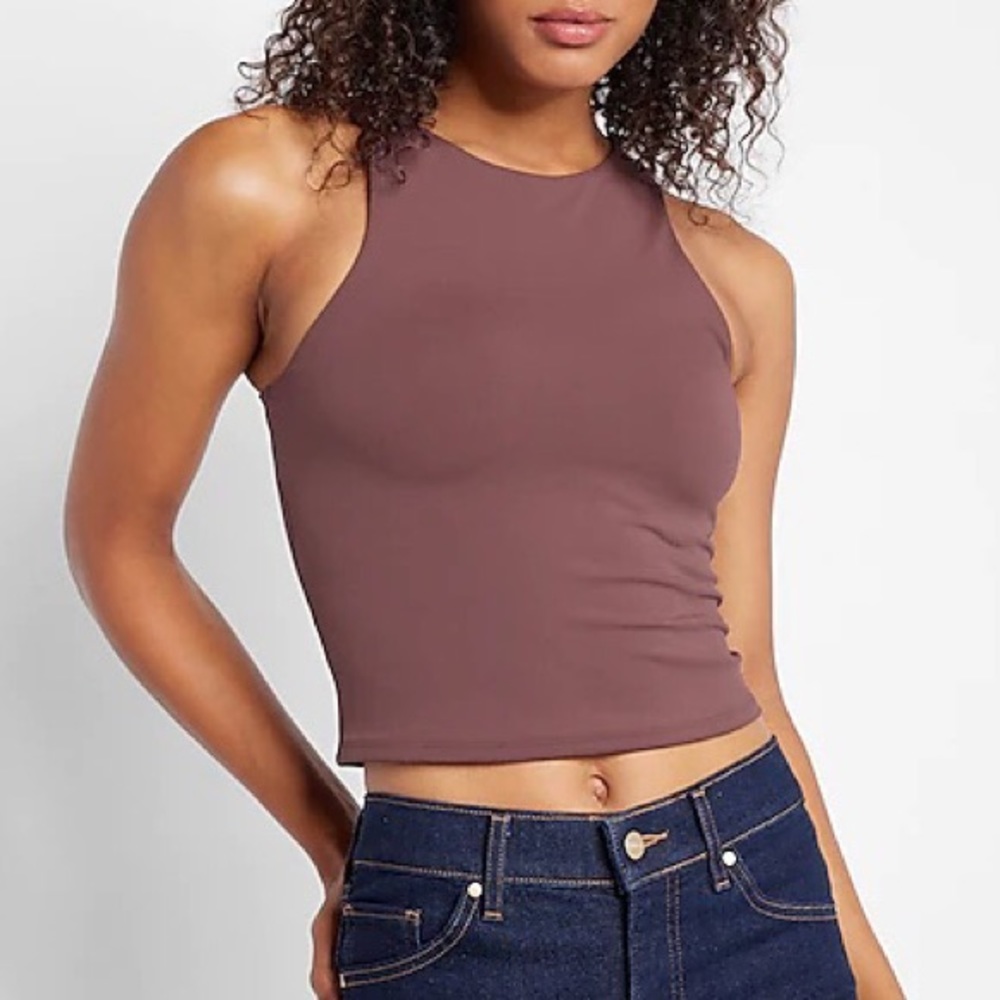 Express Body Contour High Neck Cropped Tank
